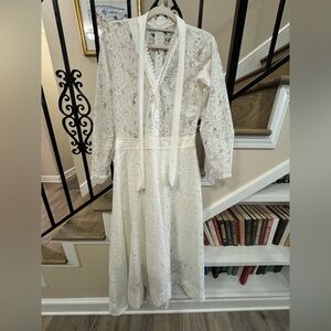 Elegant White Lace Dress